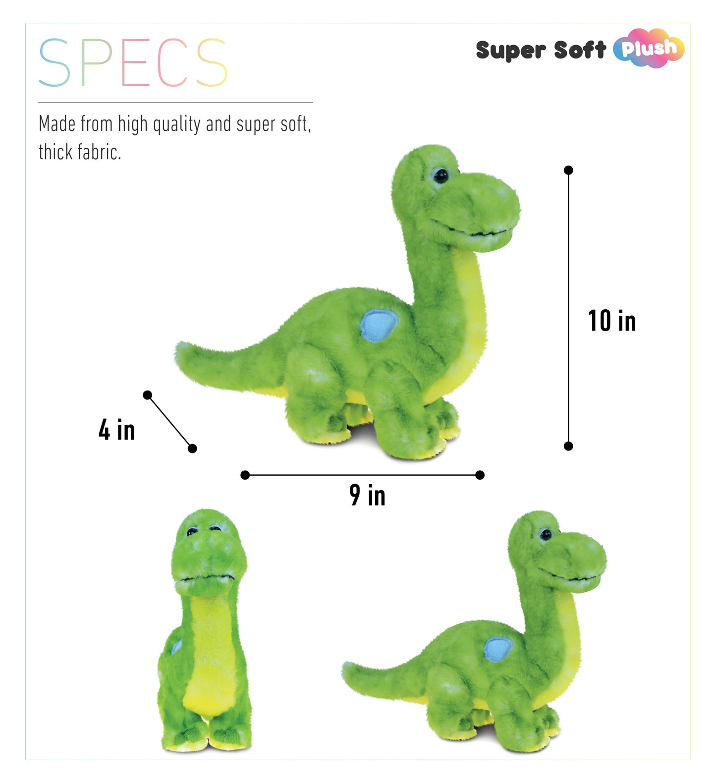 SUPER SOFT PLUSH - GREEN DINOSAUR