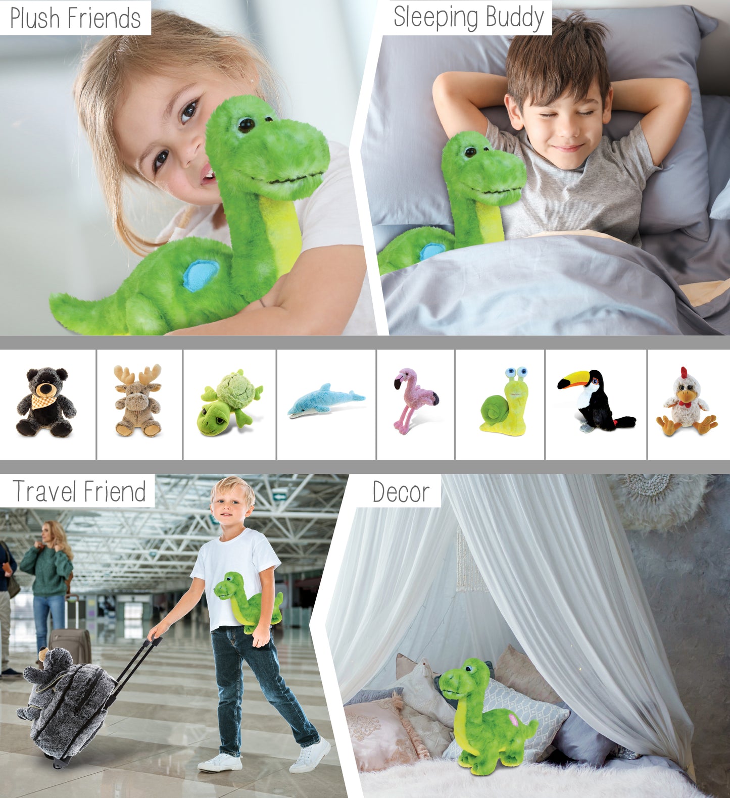 SUPER SOFT PLUSH - GREEN DINOSAUR