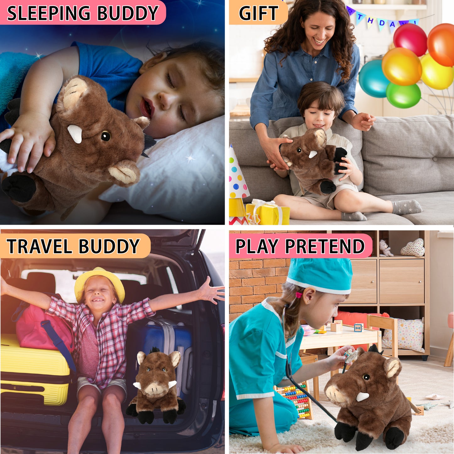 SUPER SOFT PLUSH - WILD BOAR