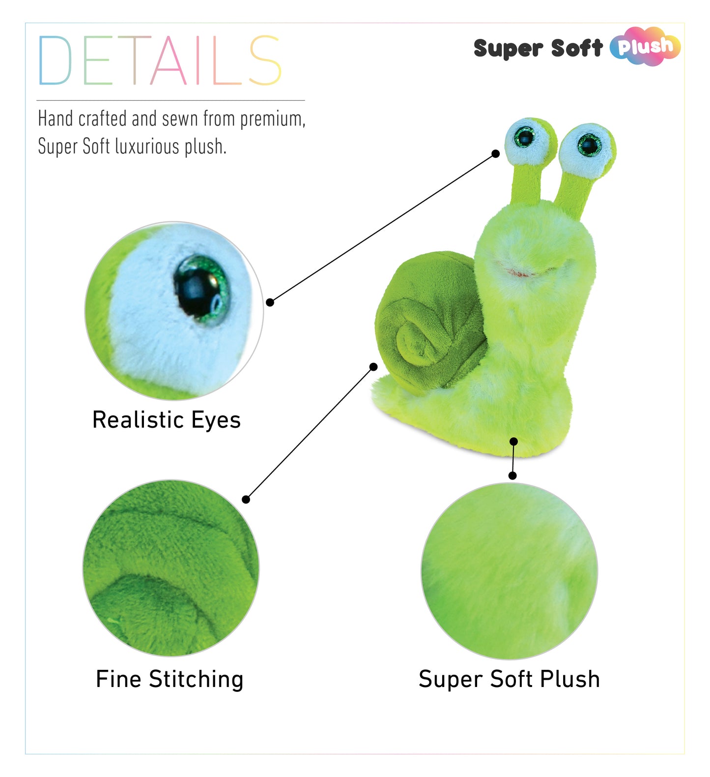 SUPER SOFT PLUSH - GREEN SNAIL