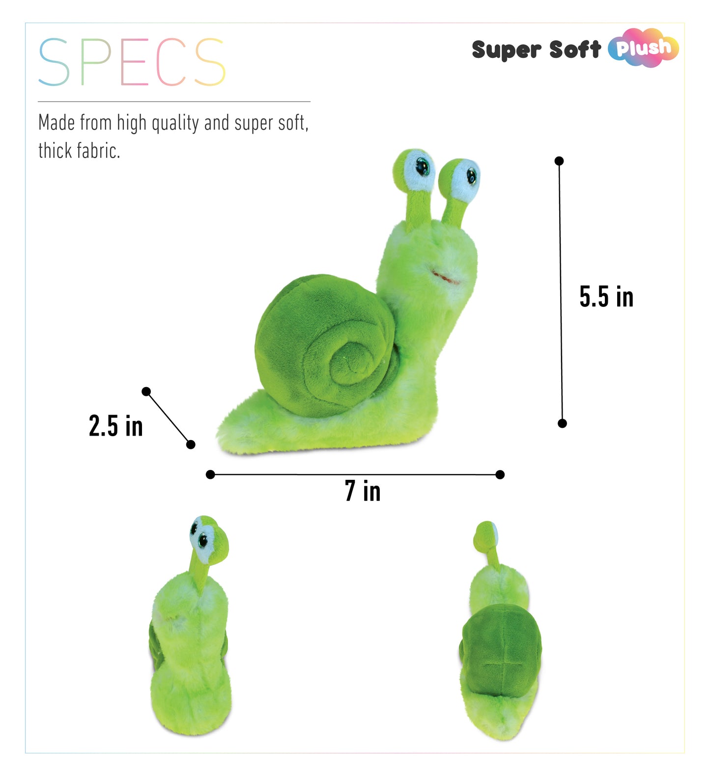 SUPER SOFT PLUSH - GREEN SNAIL