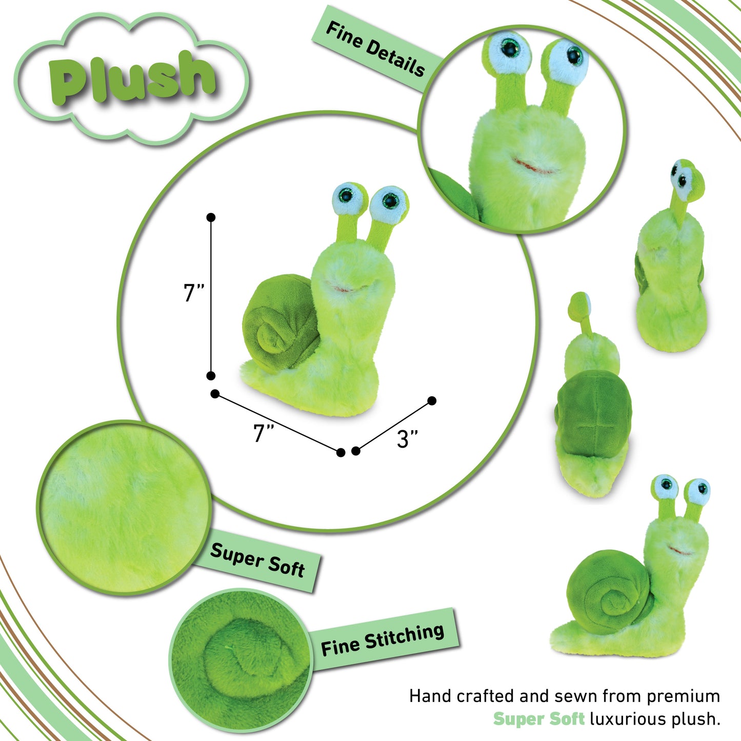 SUPER SOFT PLUSH - GREEN SNAIL
