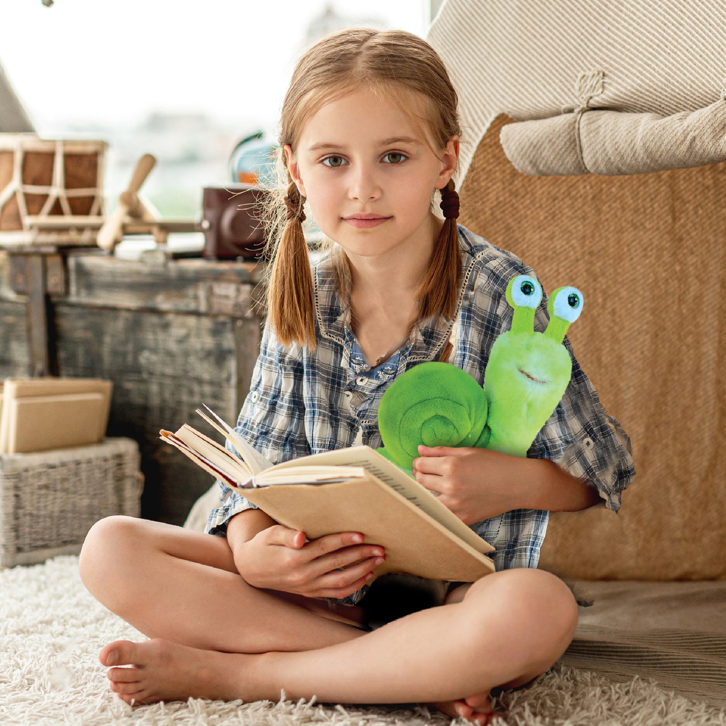 SUPER SOFT PLUSH - GREEN SNAIL
