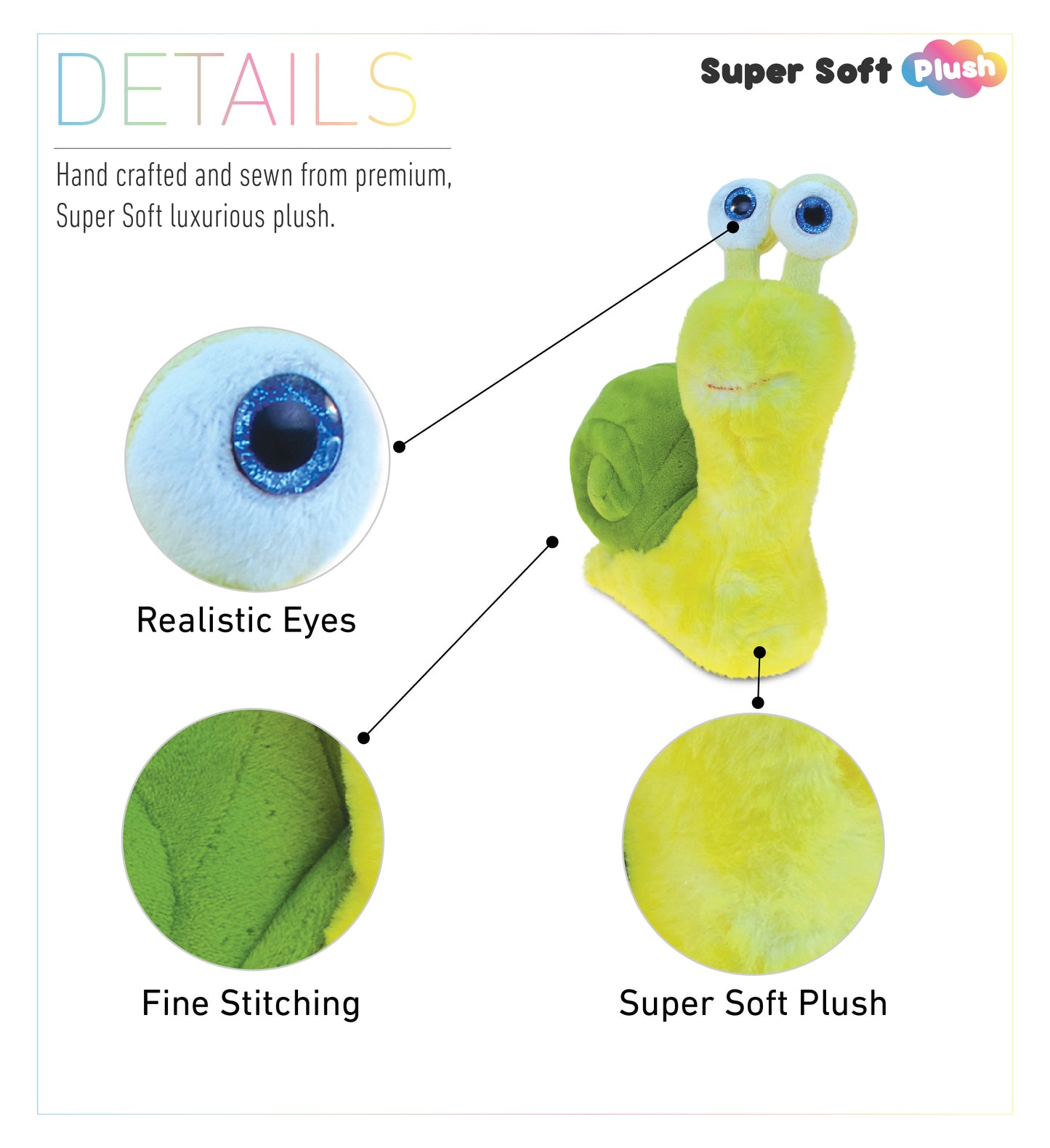 SUPER SOFT PLUSH - YELLOW SNAIL
