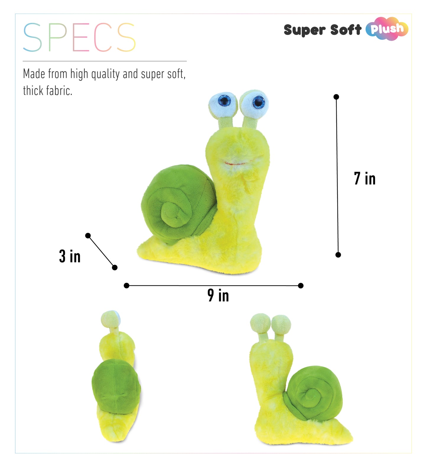 SUPER SOFT PLUSH - YELLOW SNAIL