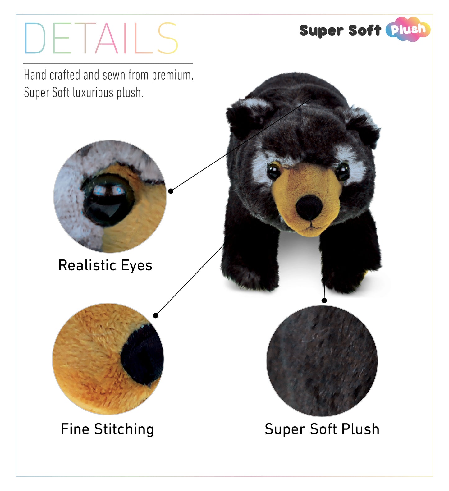 SUPER SOFT PLUSH - STANDING WILD BLACK BEAR
