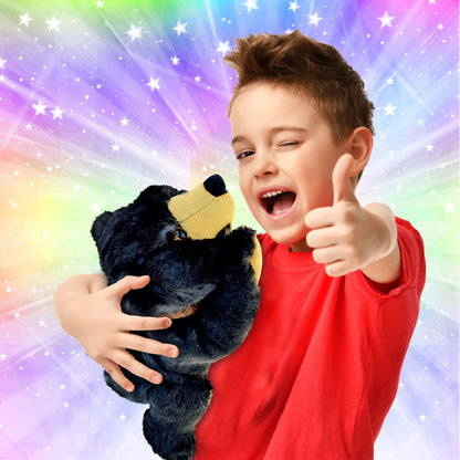 SUPER SOFT PLUSH - LYING WILD BLACK BEAR