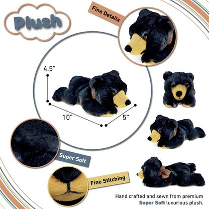 SUPER SOFT PLUSH - LYING WILD BLACK BEAR