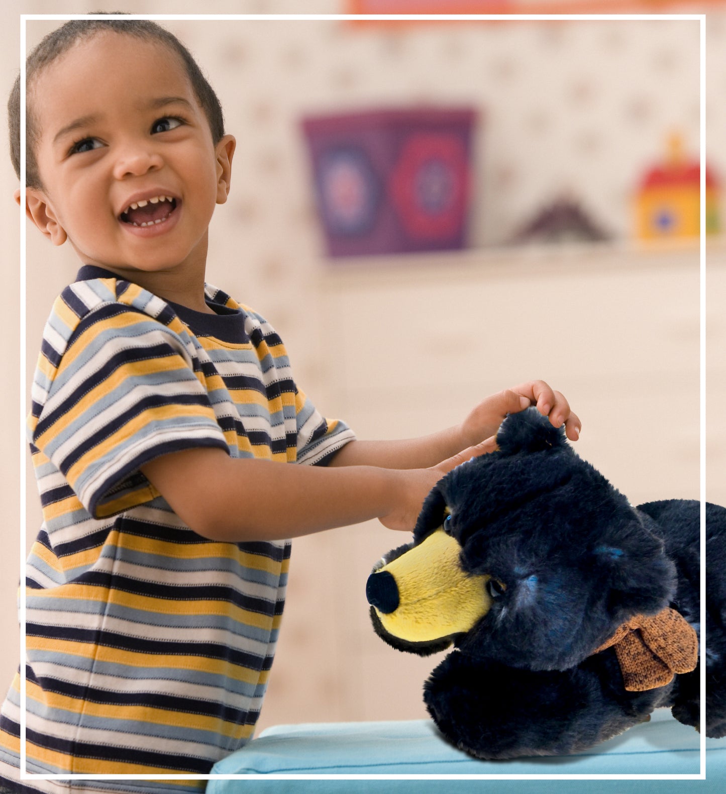 SUPER SOFT PLUSH - LYING WILD BLACK BEAR