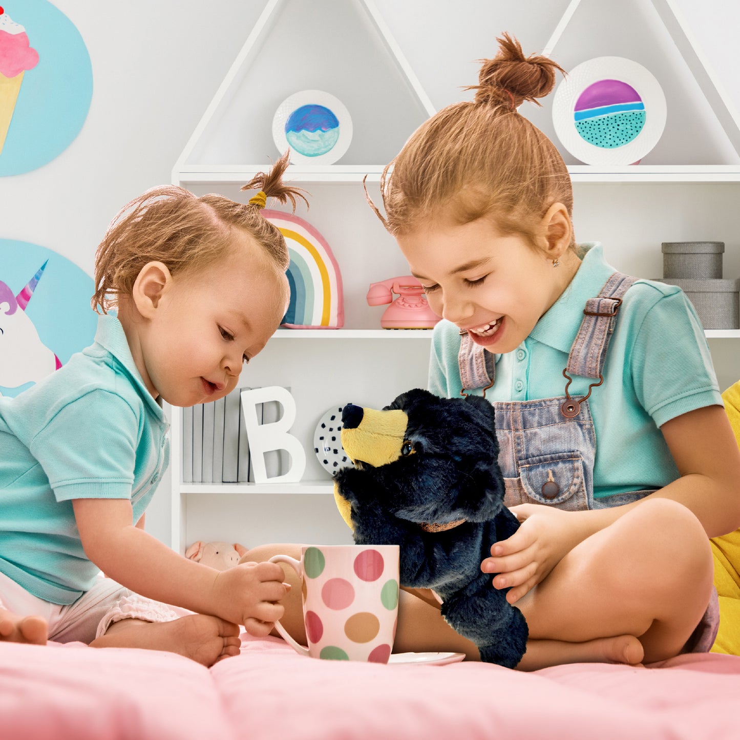 SUPER SOFT PLUSH - LYING WILD BLACK BEAR