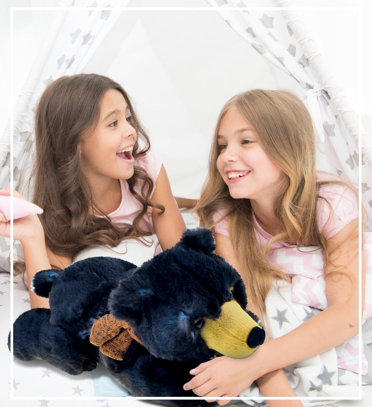 SUPER SOFT PLUSH - LYING WILD BLACK BEAR