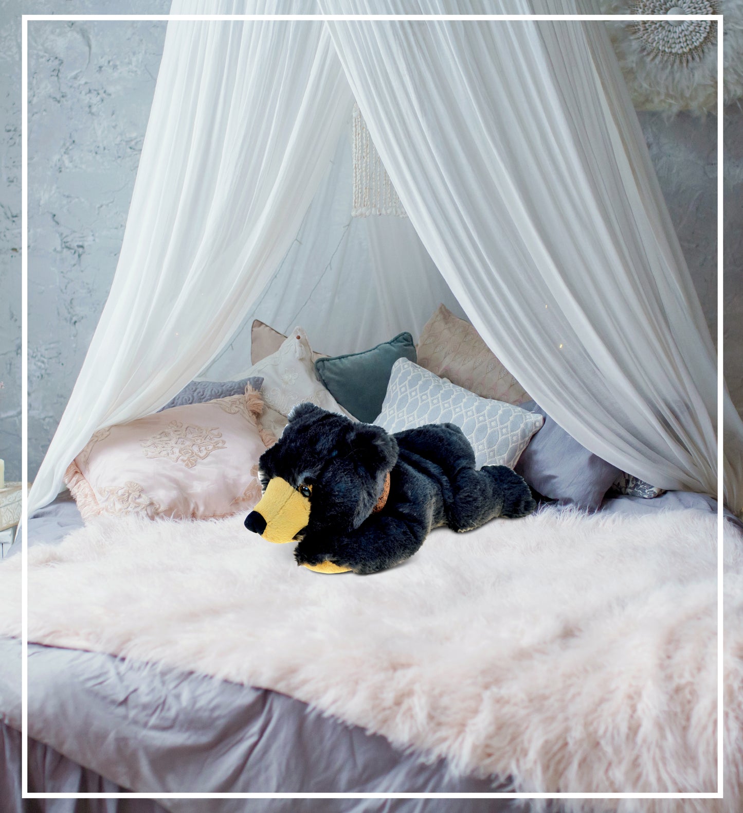 SUPER SOFT PLUSH - LYING WILD BLACK BEAR