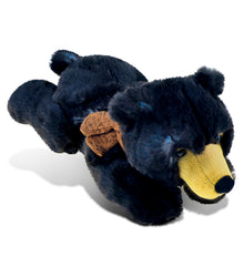 SUPER SOFT PLUSH - LYING WILD BLACK BEAR