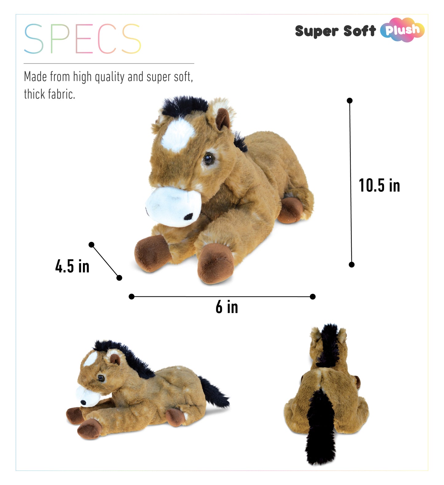 SUPER SOFT PLUSH - LYING BROWN HORSE