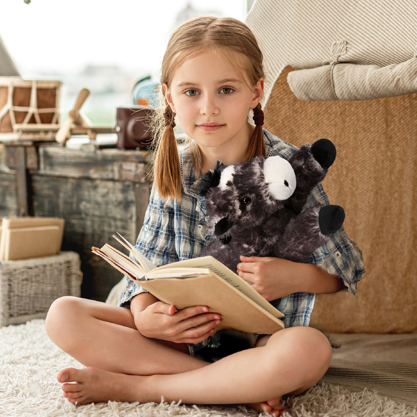 SUPER SOFT PLUSH - LYING BLACK HORSE