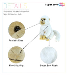 SUPER SOFT PLUSH - WHITE SQUIRREL MONKEY