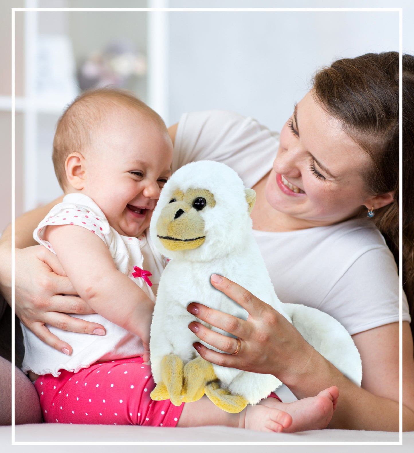SUPER SOFT PLUSH - WHITE SQUIRREL MONKEY