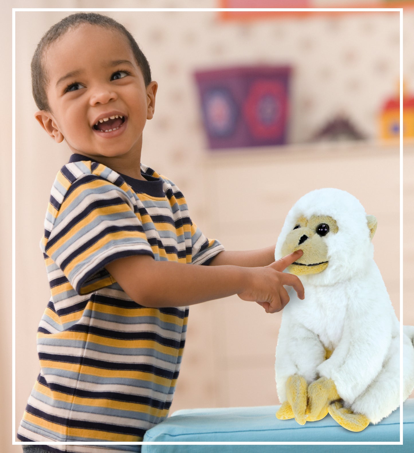SUPER SOFT PLUSH - WHITE SQUIRREL MONKEY
