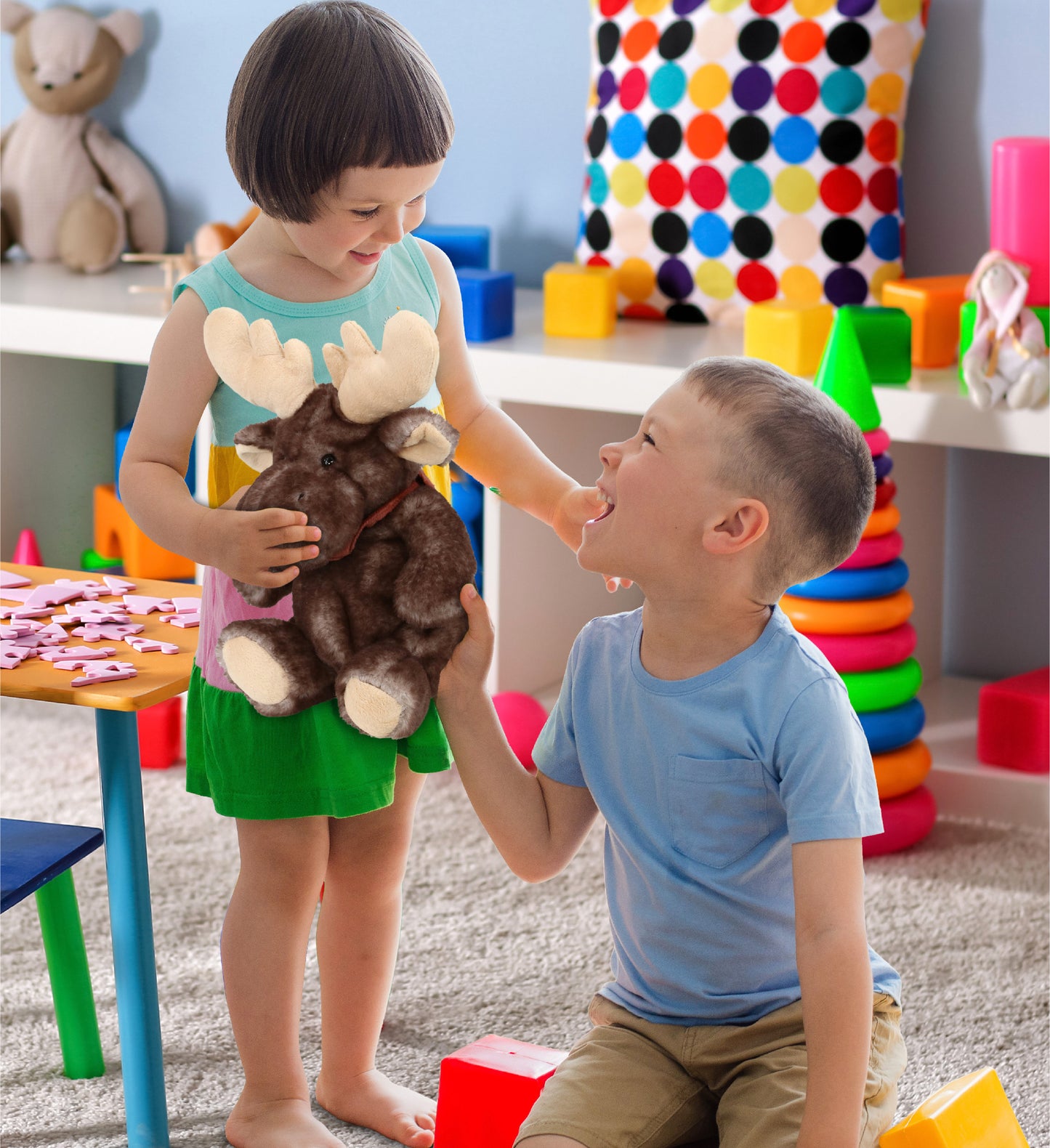 SUPER SOFT PLUSH - BROWNISH SITTING MOOSE