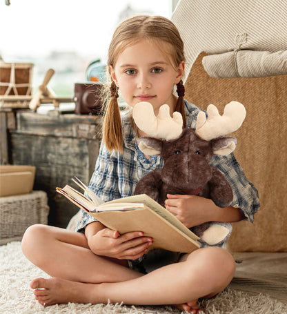 SUPER SOFT PLUSH - BROWNISH SITTING MOOSE