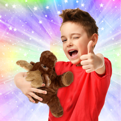 SUPER SOFT PLUSH - BROWN LYING MOOSE