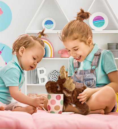 SUPER SOFT PLUSH - BROWN LYING MOOSE