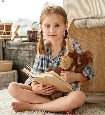 SUPER SOFT PLUSH - BROWN LYING MOOSE