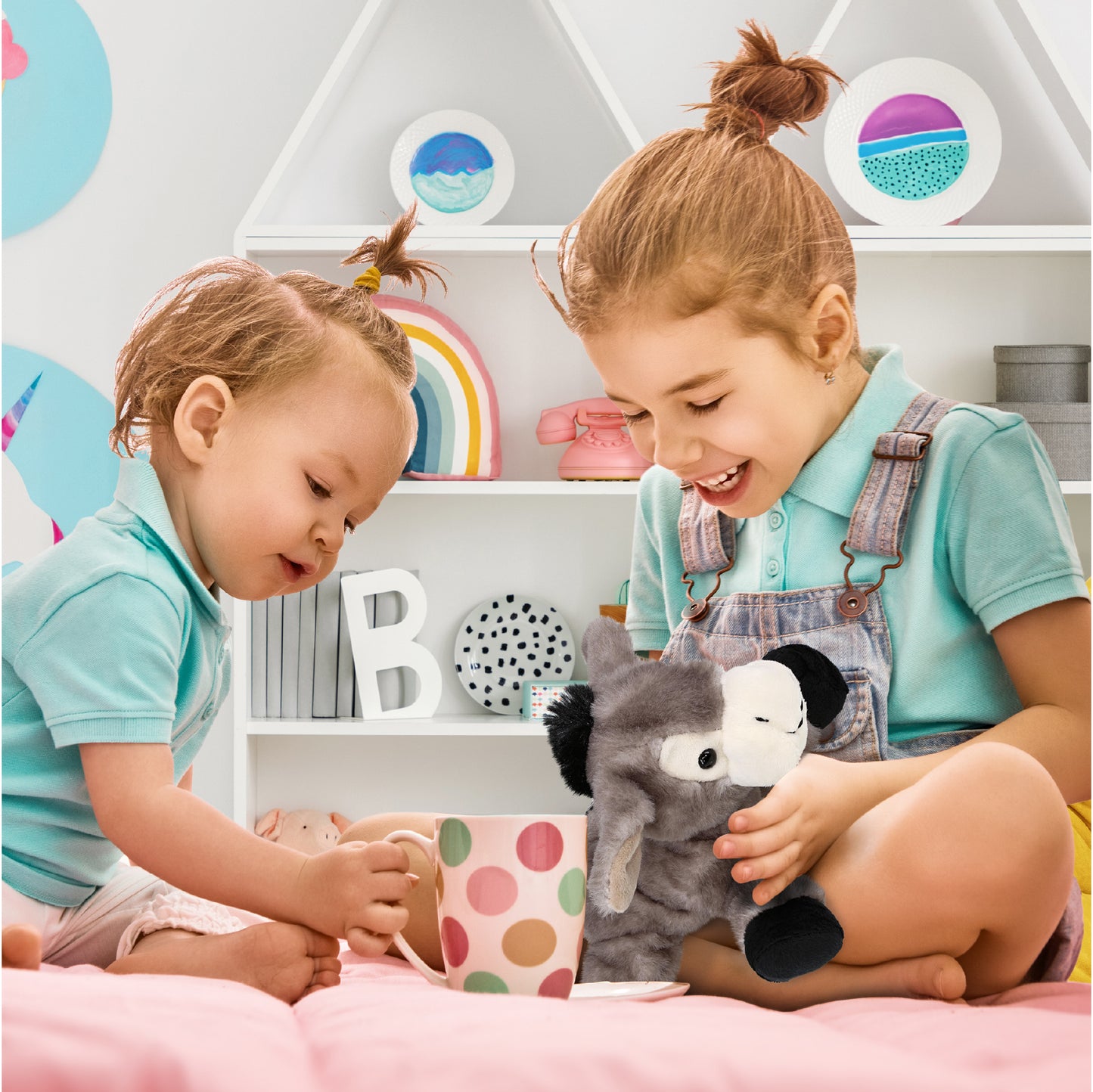 SUPER SOFT PLUSH - LYING GREY DONKEY