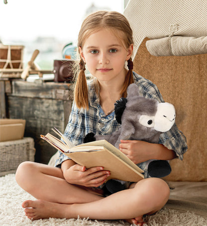 SUPER SOFT PLUSH - LYING GREY DONKEY