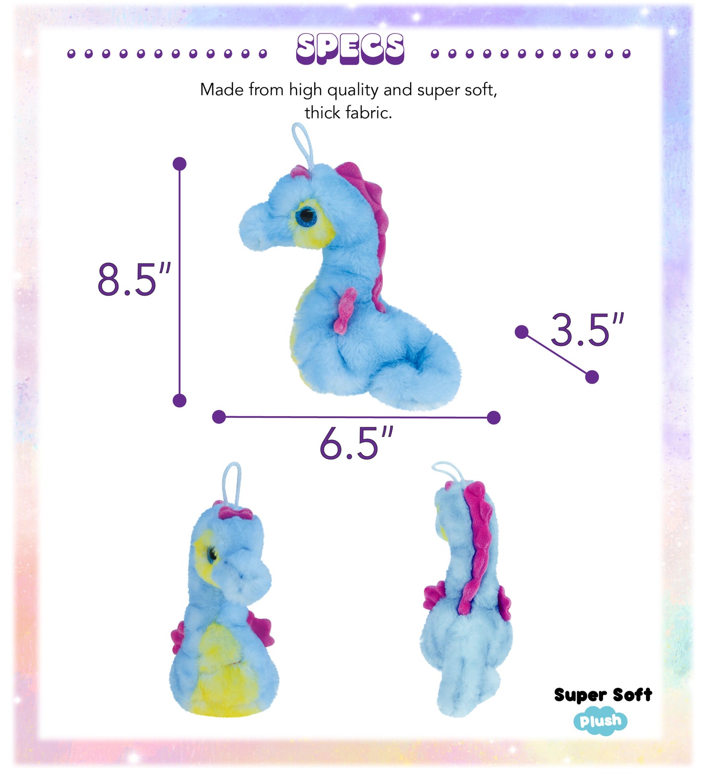 SUPER SOFT PLUSH - BLUE SEAHORSE