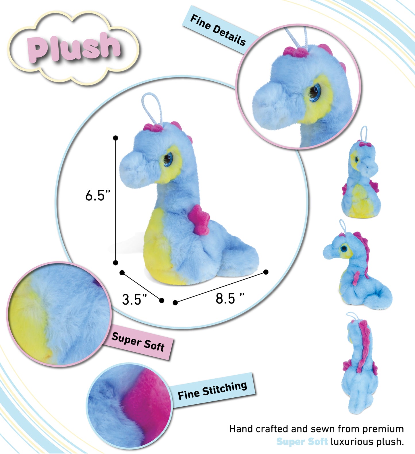 SUPER SOFT PLUSH - BLUE SEAHORSE