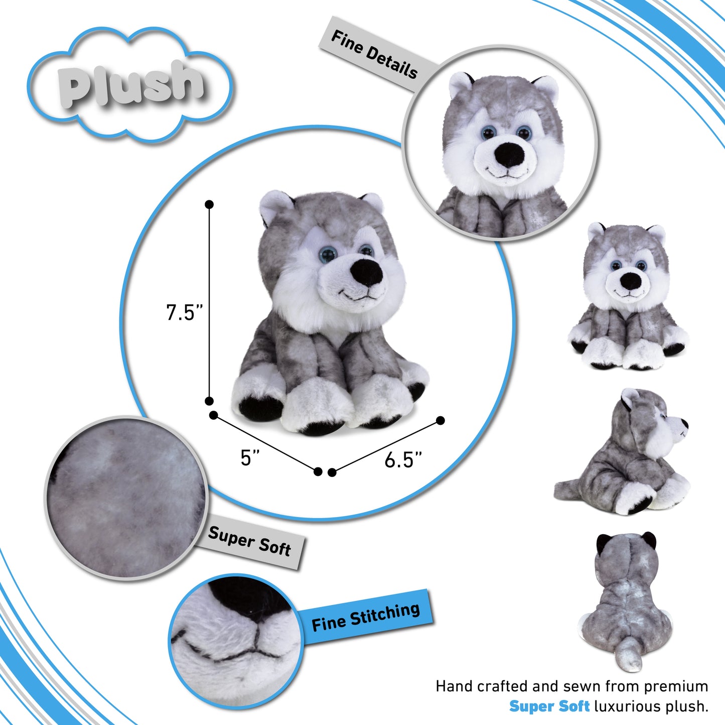SUPER SOFT PLUSH - FLOPPY HUSKY