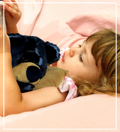SUPER SOFT PLUSH - SLEEPING BLACK BEAR WITH PILLOW