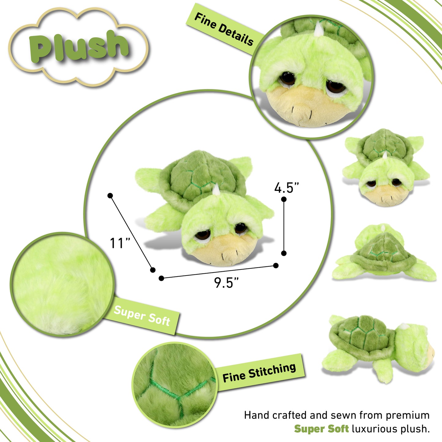 SUPER SOFT PLUSH - GREEN SEA TURTLE LARGE