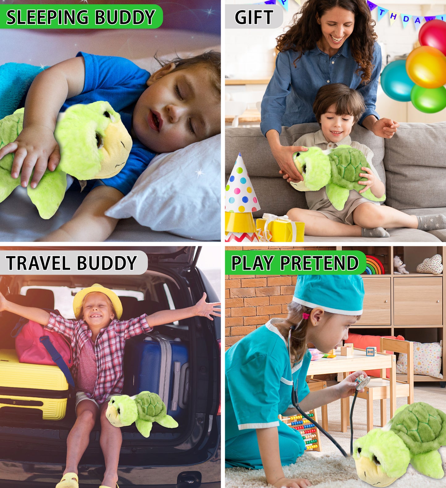 SUPER SOFT PLUSH - GREEN SEA TURTLE LARGE