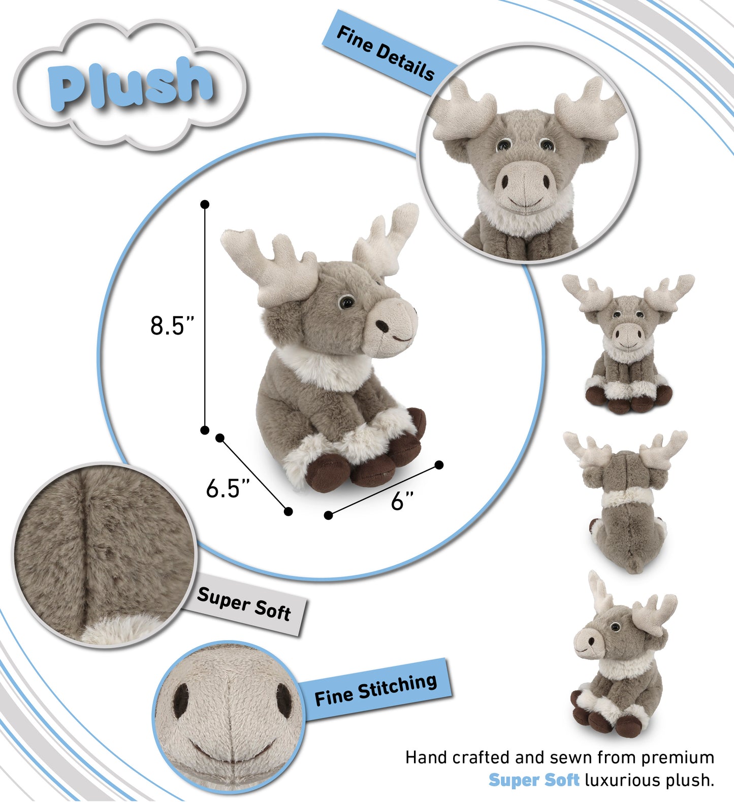 SUPER-SOFT PLUSH - SQUAT REINDEER 8.5"