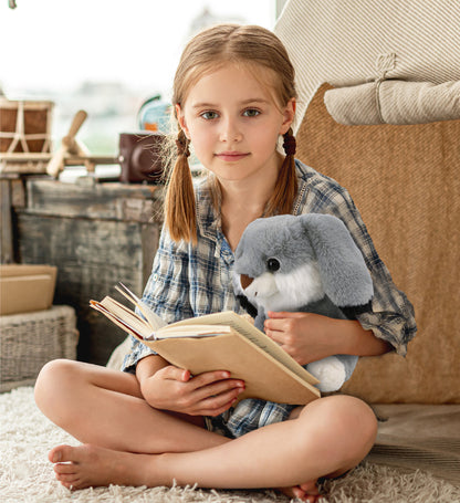SUPER-SOFT PLUSH - GREY RABBIT 7"