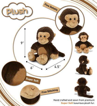 SUPER-SOFT PLUSH - MONKEY 9"