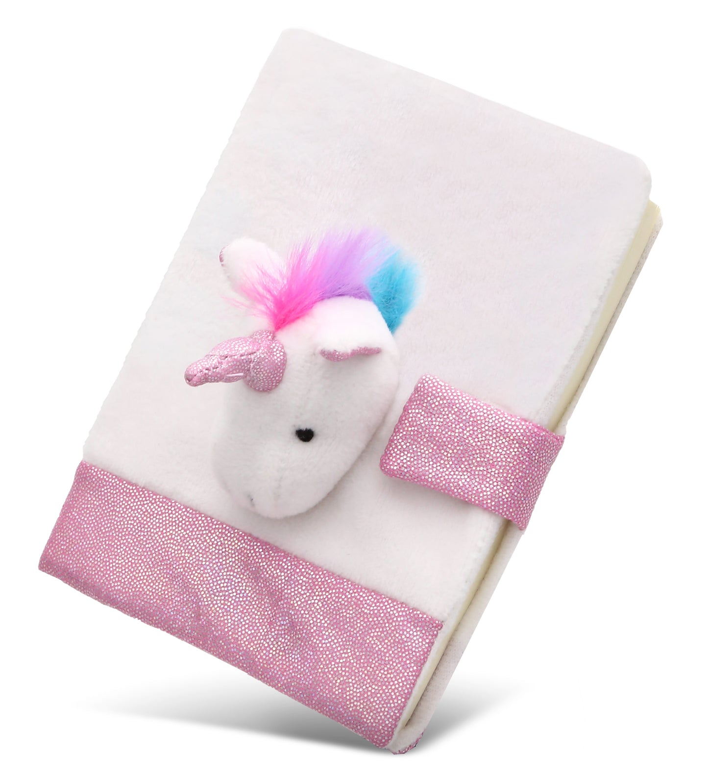 PLUSH NOTEBOOK - WHITE UNICORN