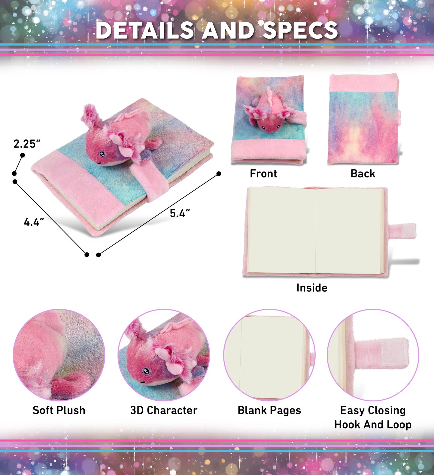 PLUSH NOTEBOOK - AXOLOTL