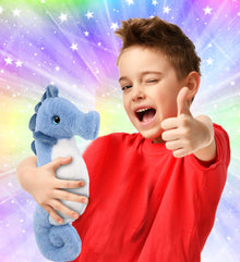 SUPER-SOFT PLUSH - BLUE SEAHORSE 12"