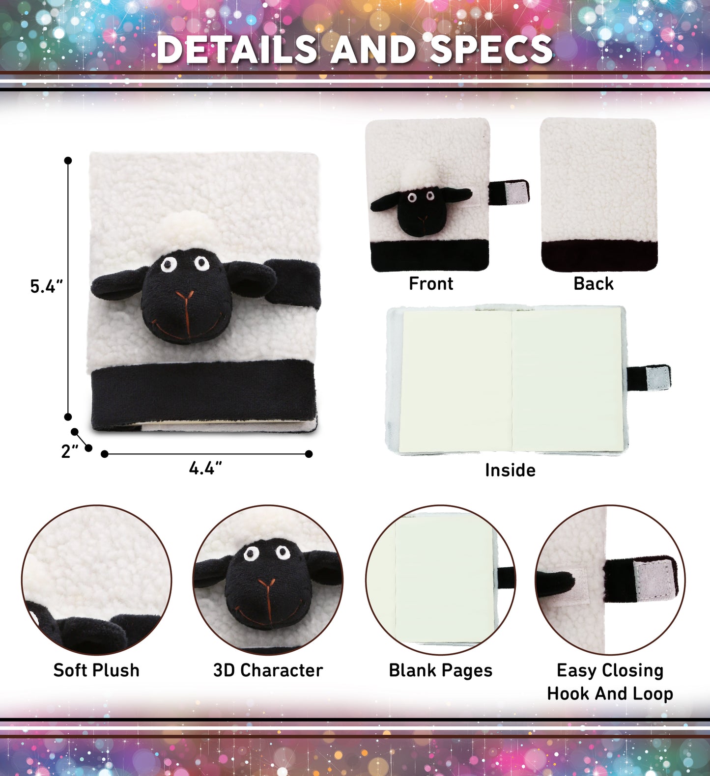 PLUSH NOTEBOOK - BLACK NOSE SHEEP