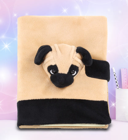 PLUSH NOTEBOOK - PUG DOG