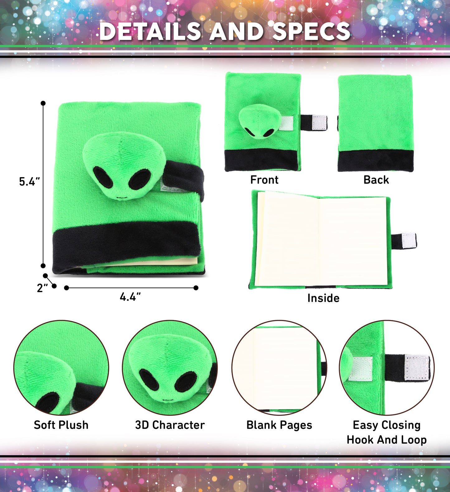PLUSH NOTEBOOK - ALIEN