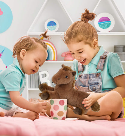 SUPER-SOFT PLUSH - FANCY LAYING BROWN HORSE 10"