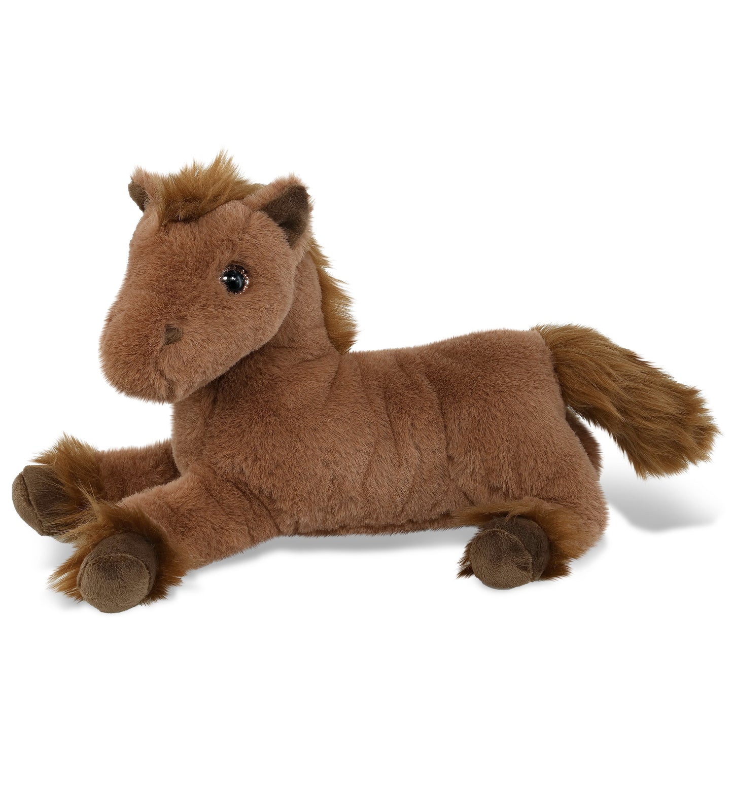 SUPER-SOFT PLUSH - FANCY LAYING BROWN HORSE 10"