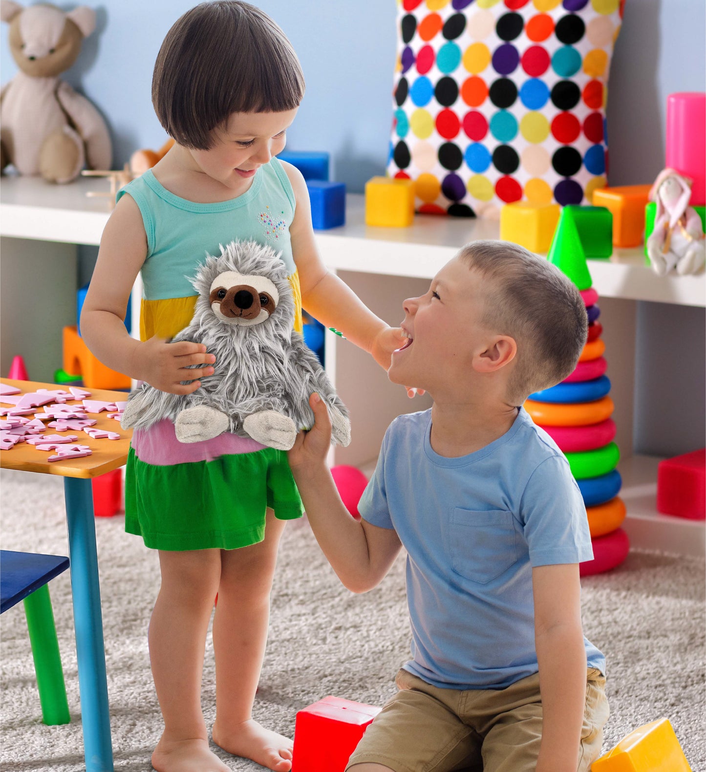 SUPER-SOFT PLUSH - GREY SLOTH 7"