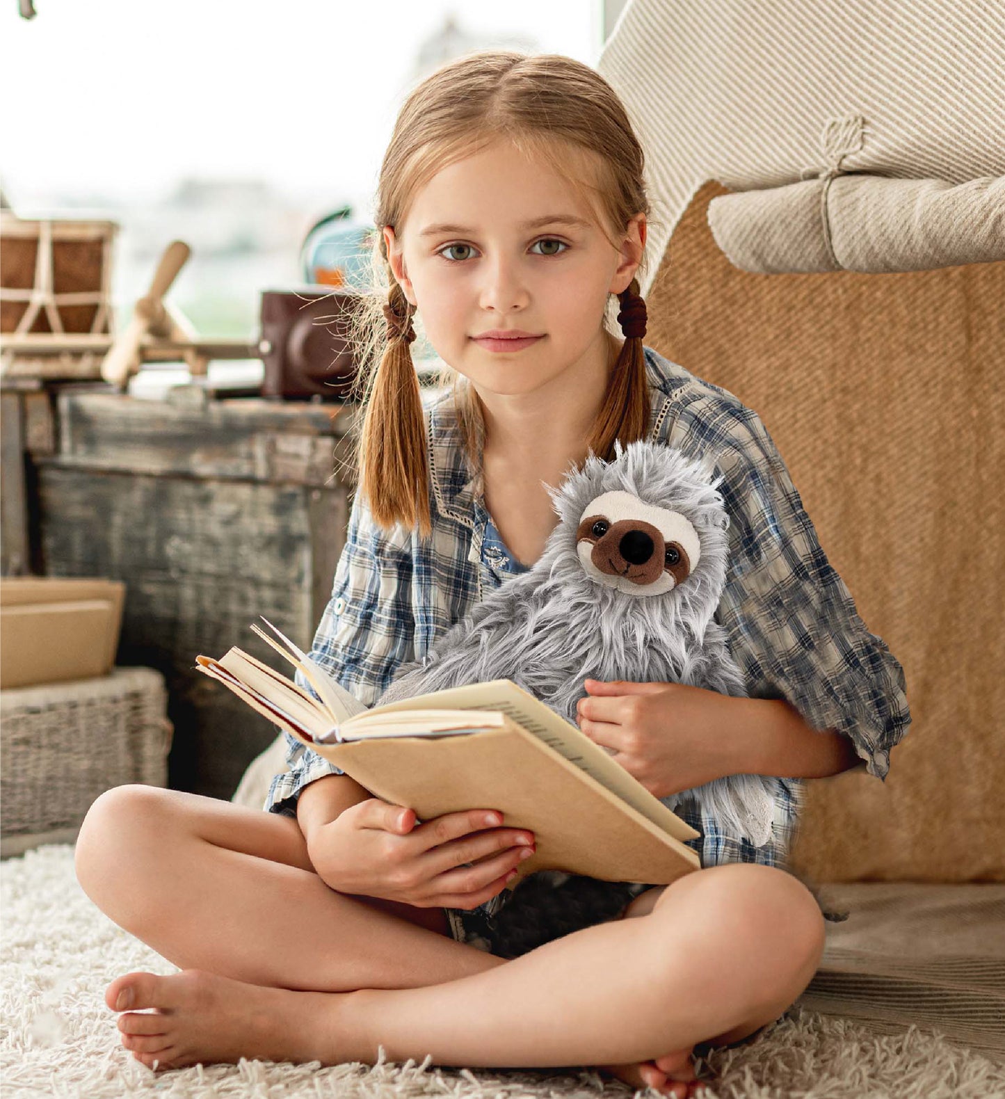 SUPER-SOFT PLUSH - GREY SLOTH 7"