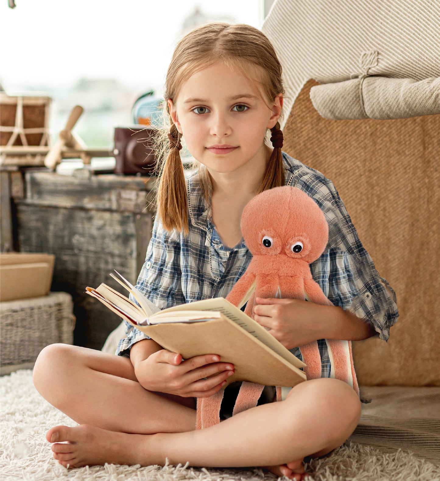SUPER-SOFT PLUSH - ORANGE OCTOPUS 15"