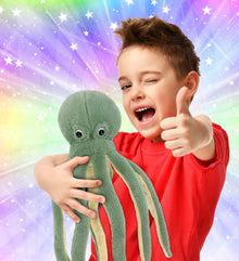 SUPER-SOFT PLUSH - GREEN OCTOPUS 15"